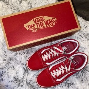 Red old skool Vans